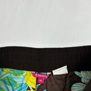 Beachwear floral print low rise mini short (S)