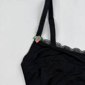 Black lycra cami top (S)