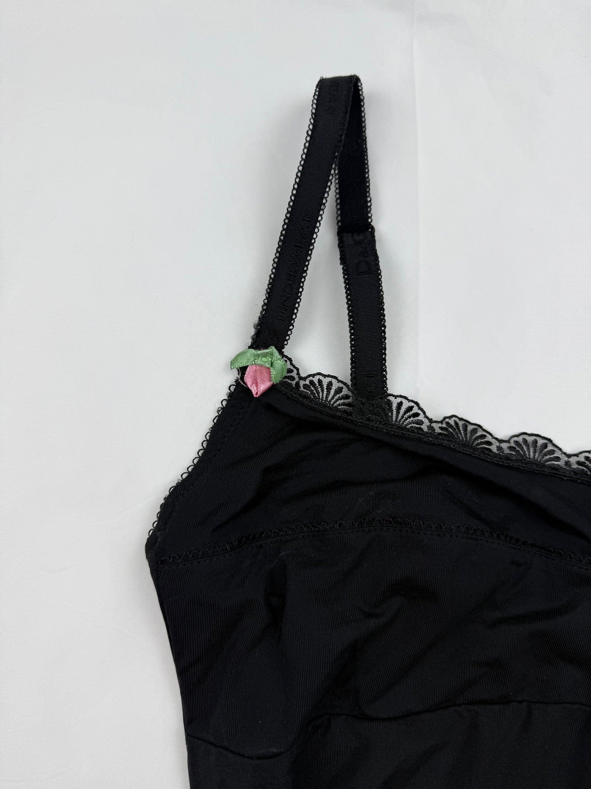 Black lycra cami top (S)