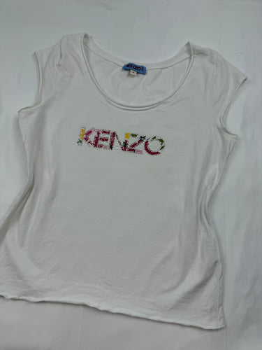White cotton logo tee (S/M)