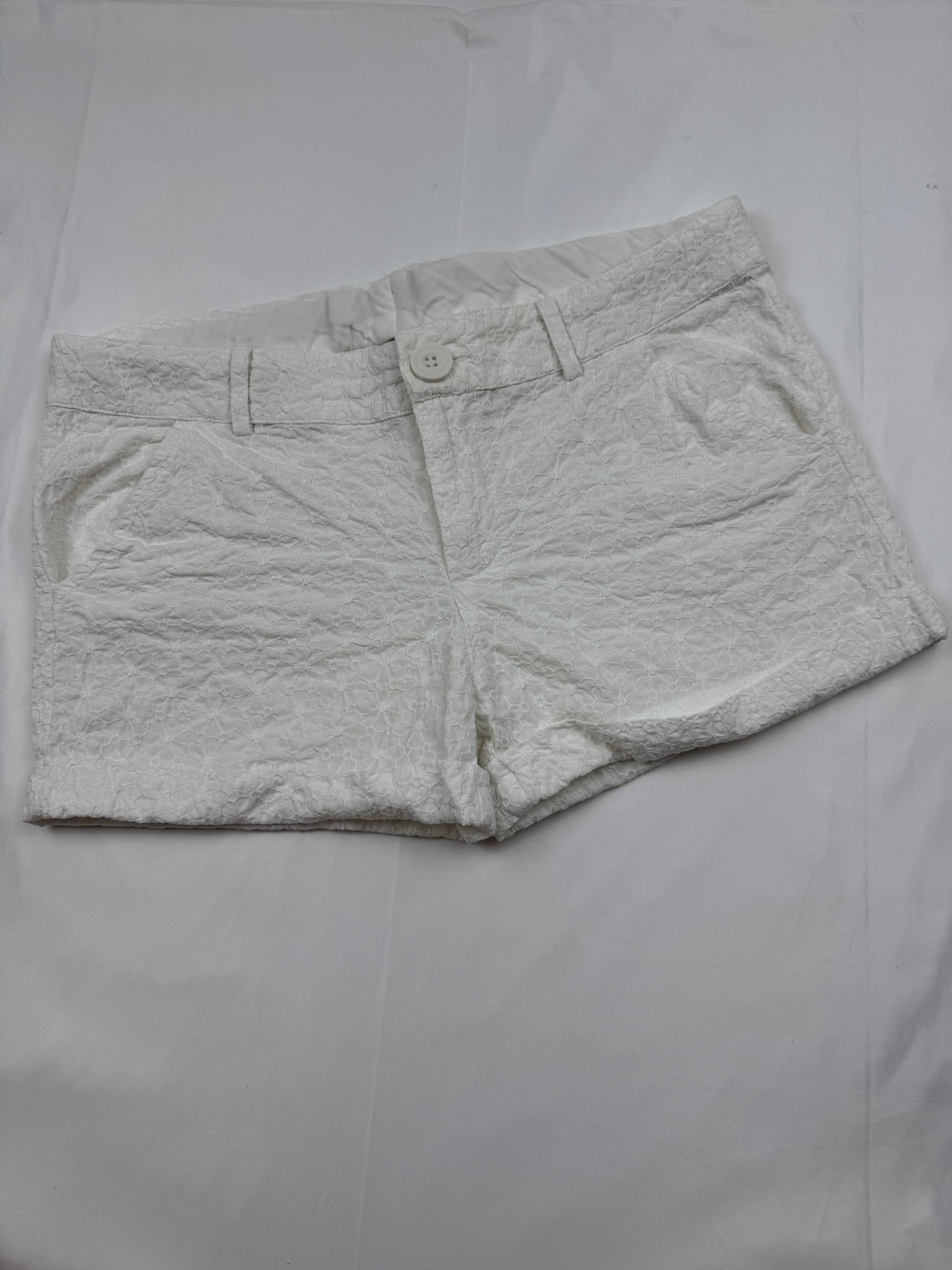 White 100% cotton low rise mini short (S)