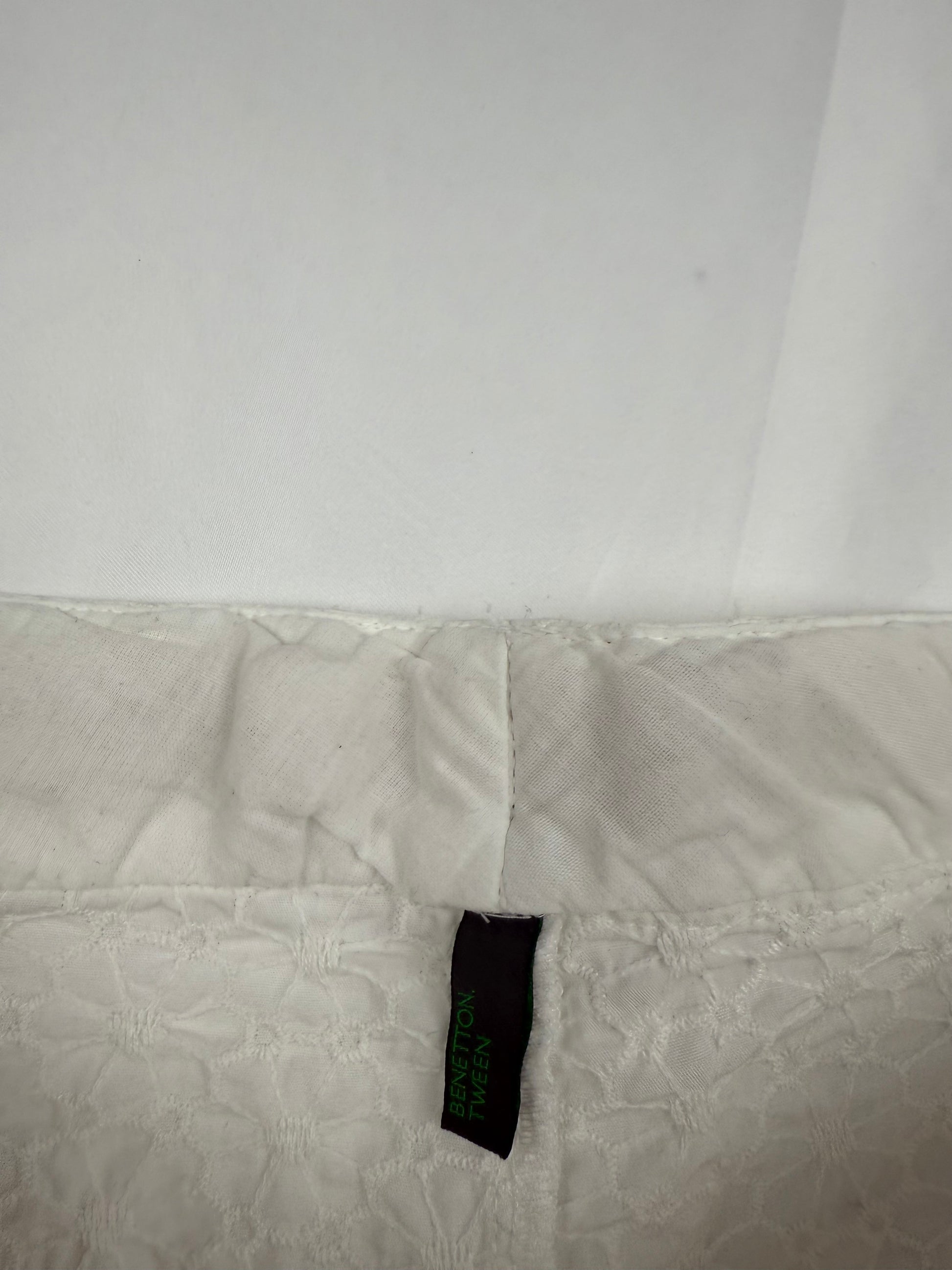 White 100% cotton low rise mini short (S)