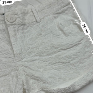 White 100% cotton low rise mini short (S)