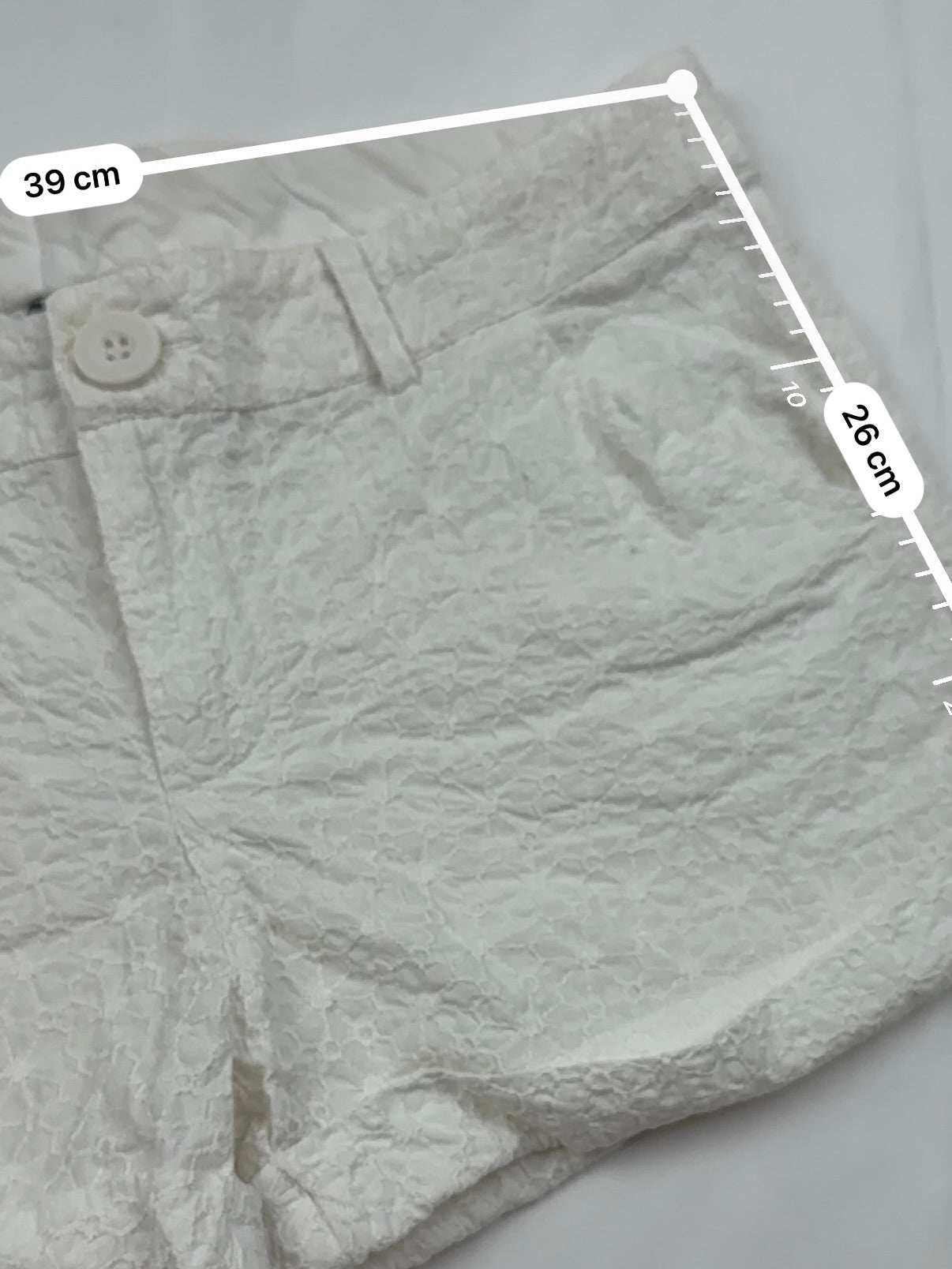 White 100% cotton low rise mini short (S)