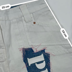 White denim low rise mini skirt (XS)