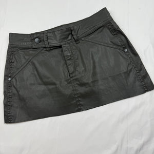 Khaki low rise mini office skirt (S)