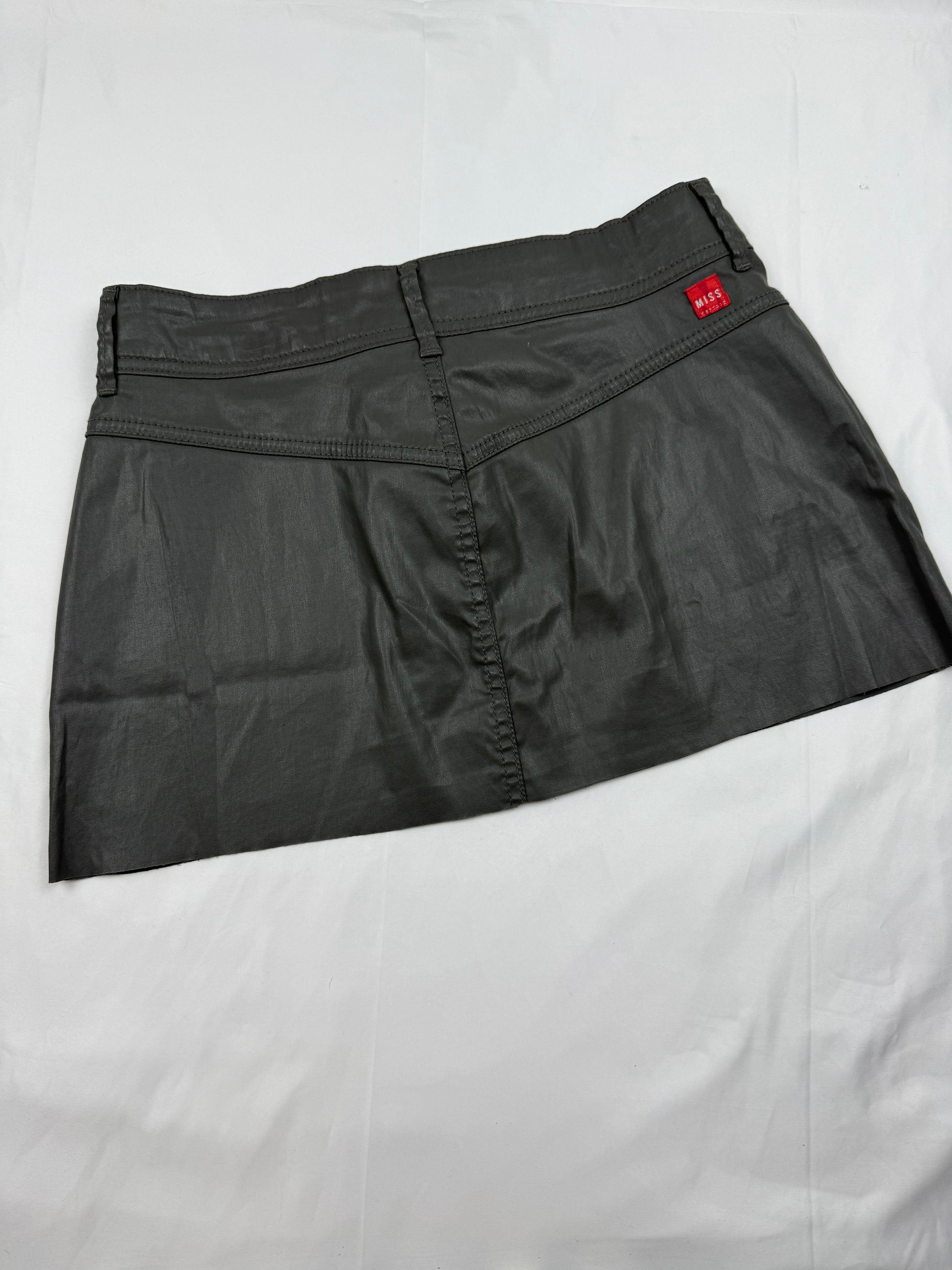 Khaki low rise mini office skirt (S)