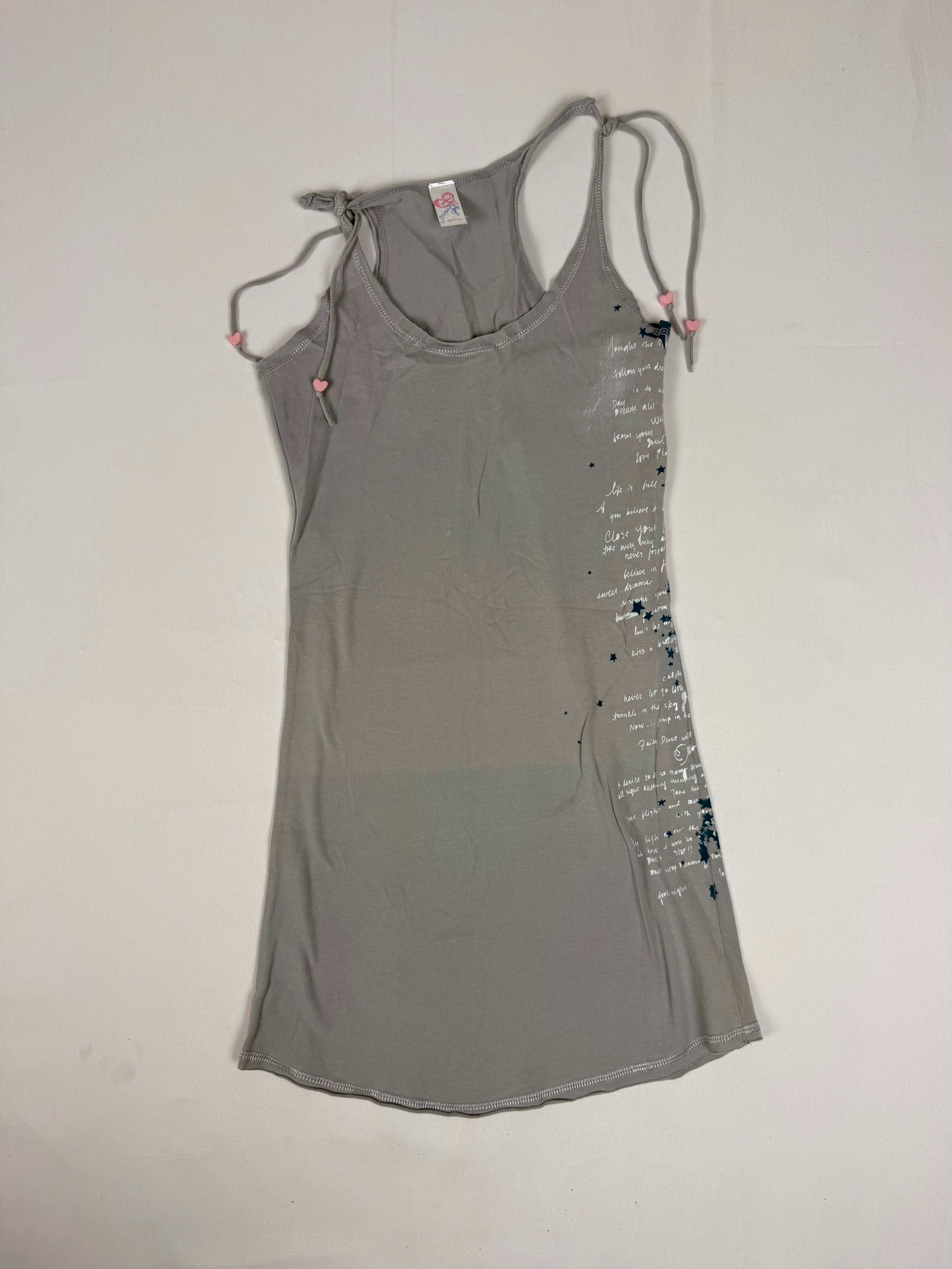 Grey stretchy tie up top (S)