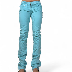 Blue denim low rise skinny pants (S)