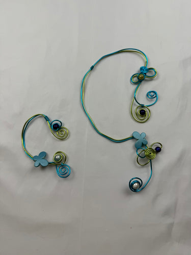 Rigid ajustable boho necklace + bracelet set