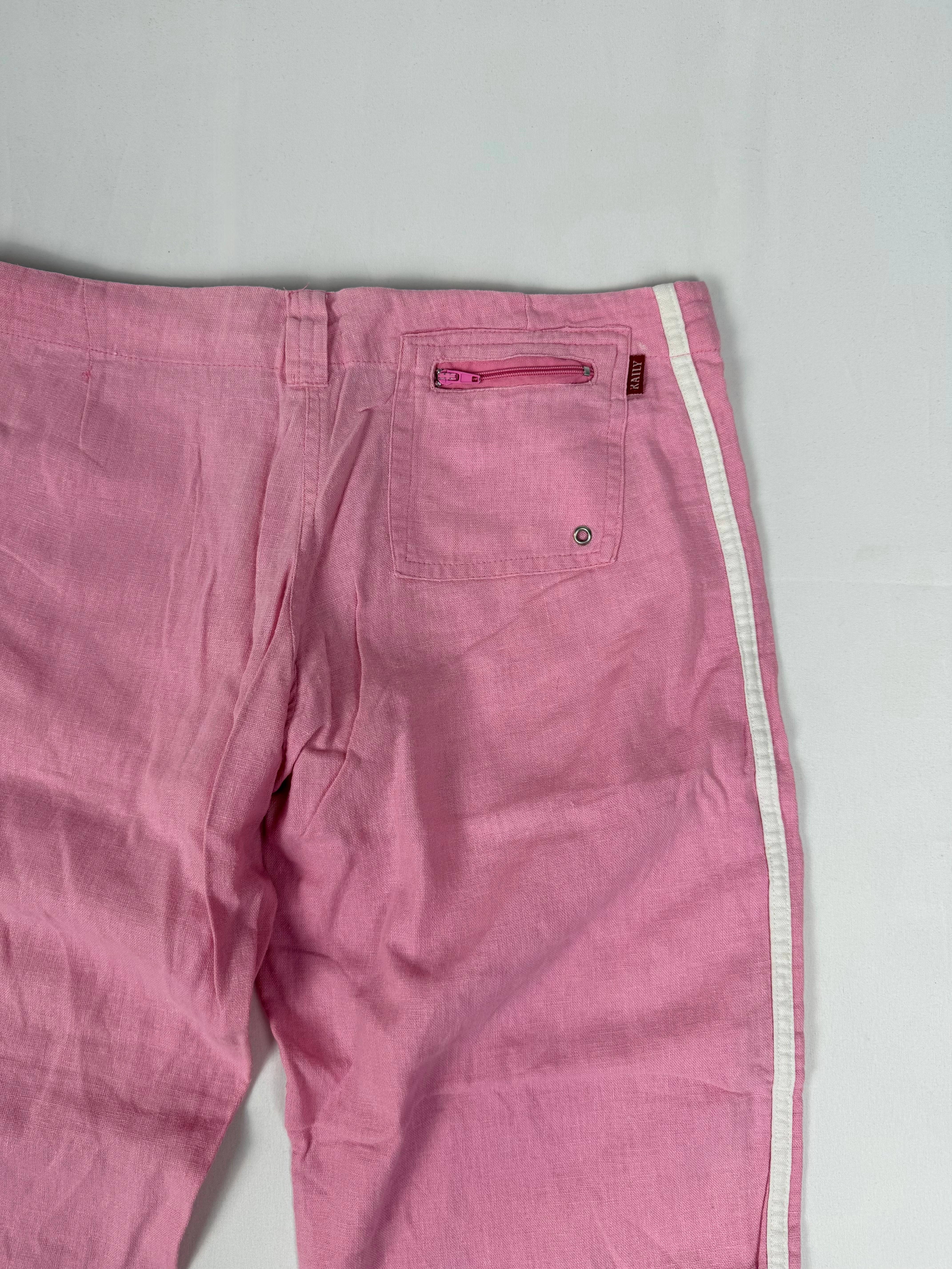 Baby pink low rise capri pants (M)