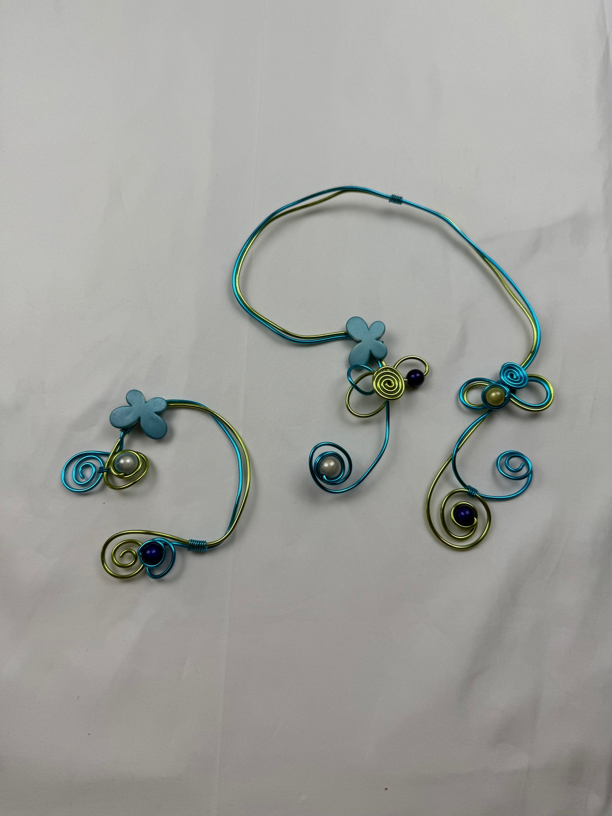 Rigid ajustable boho necklace + bracelet set