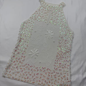 White sequins summer top (S/M)