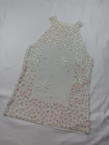 White sequins summer top (S/M)