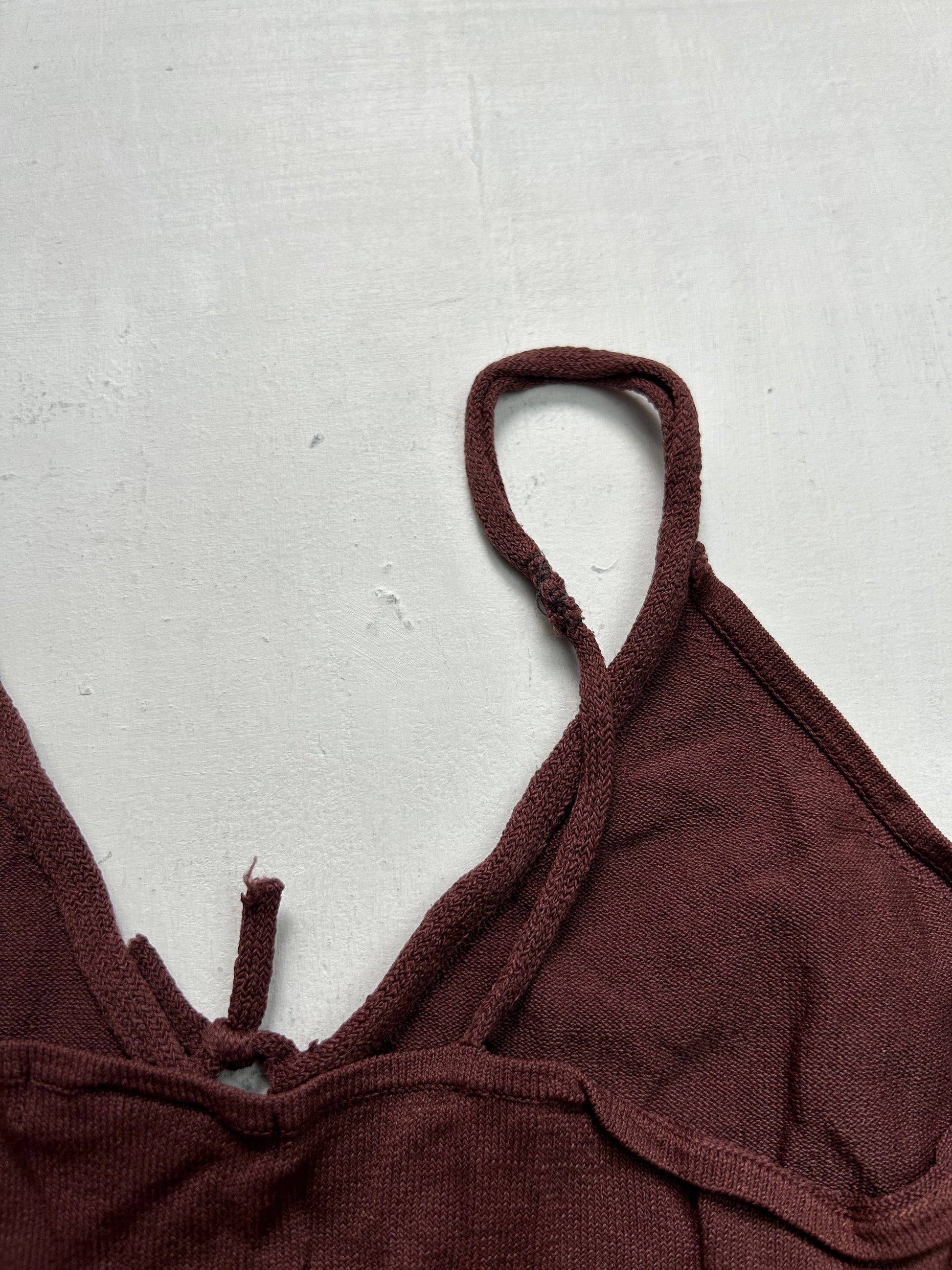 Coffee brown  knitted cami top (S/M)
