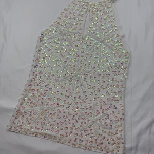 White sequins summer top (S/M)
