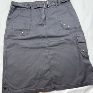 Grey cargo mid skirt with removable belt  (M)