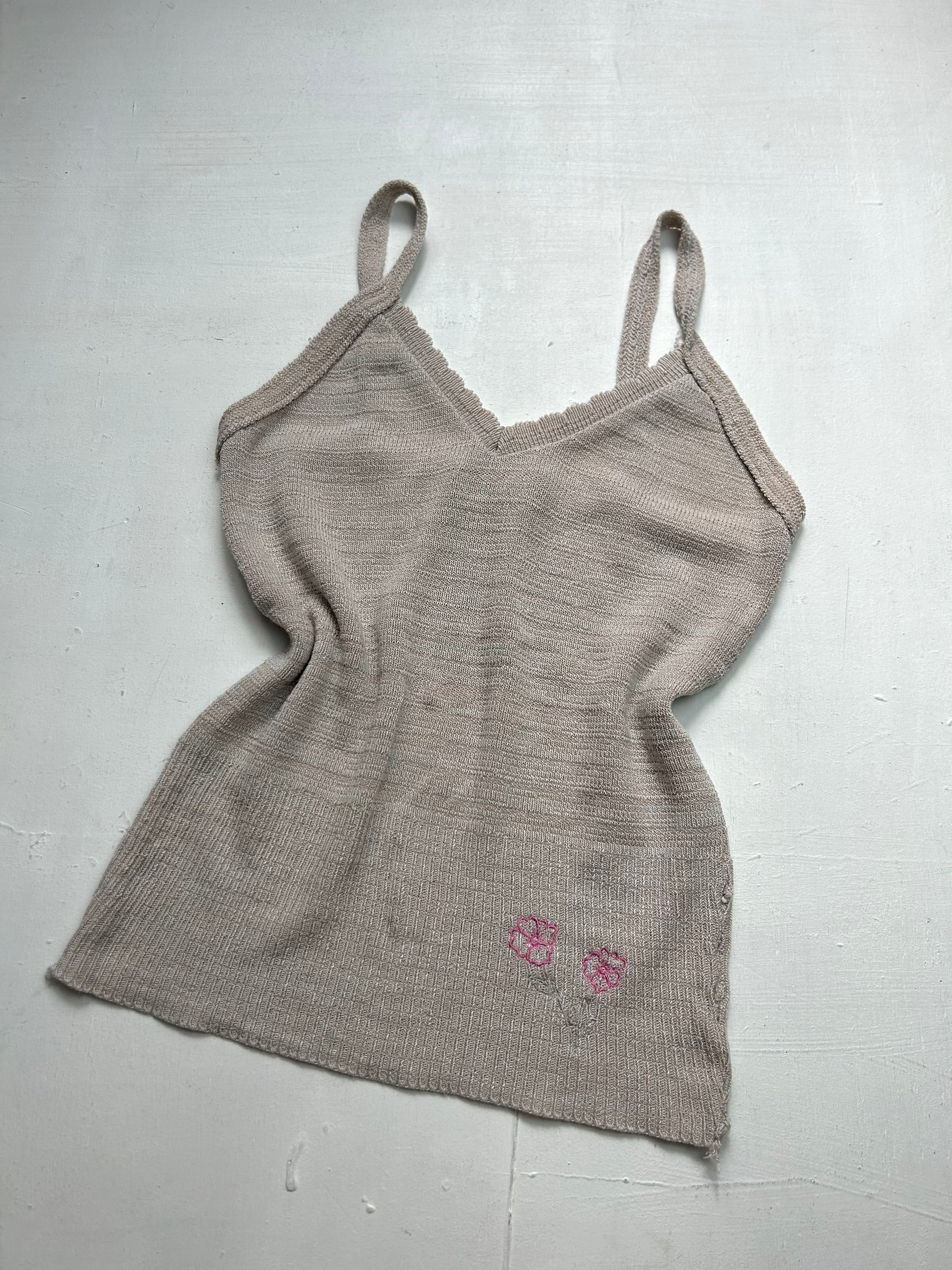 Beige knitted cami top (S)