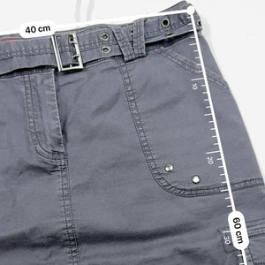 Grey cargo mid skirt with removable belt  (M)