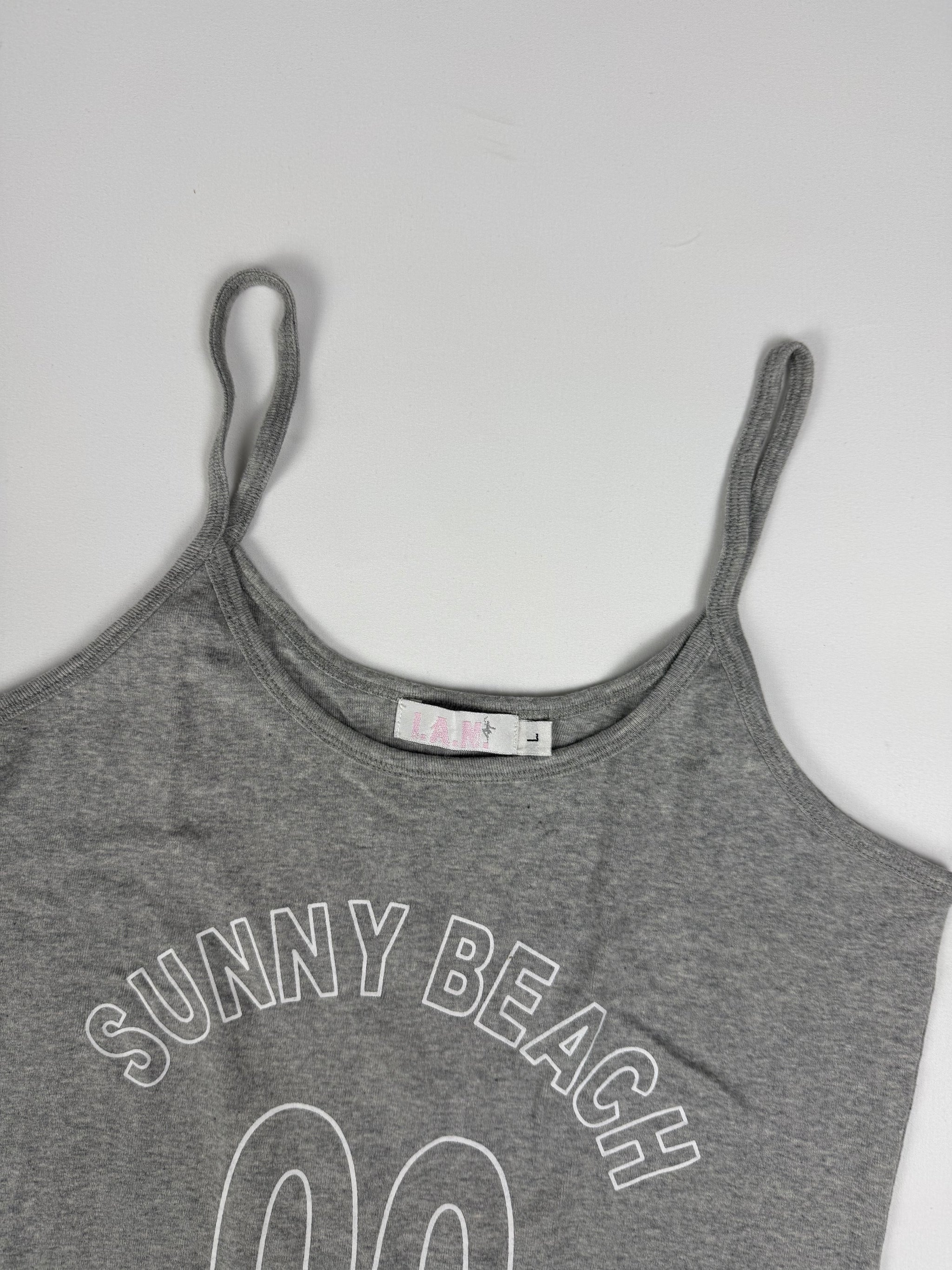 Grey cotton activewear top (M)