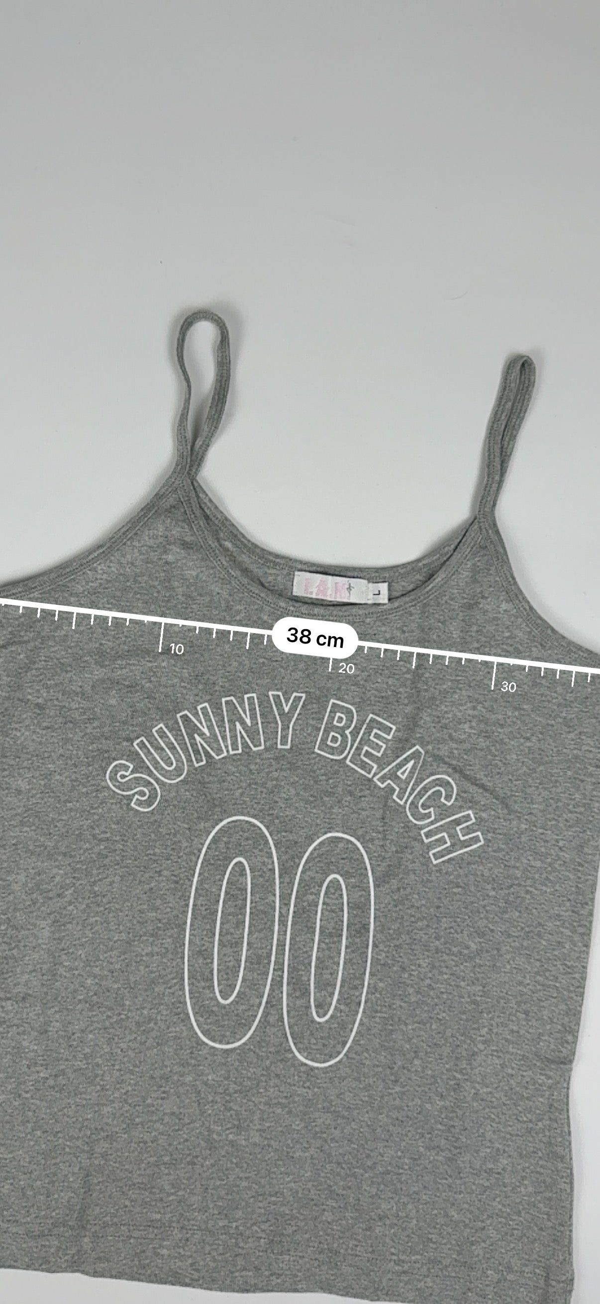 Grey cotton activewear top (M)