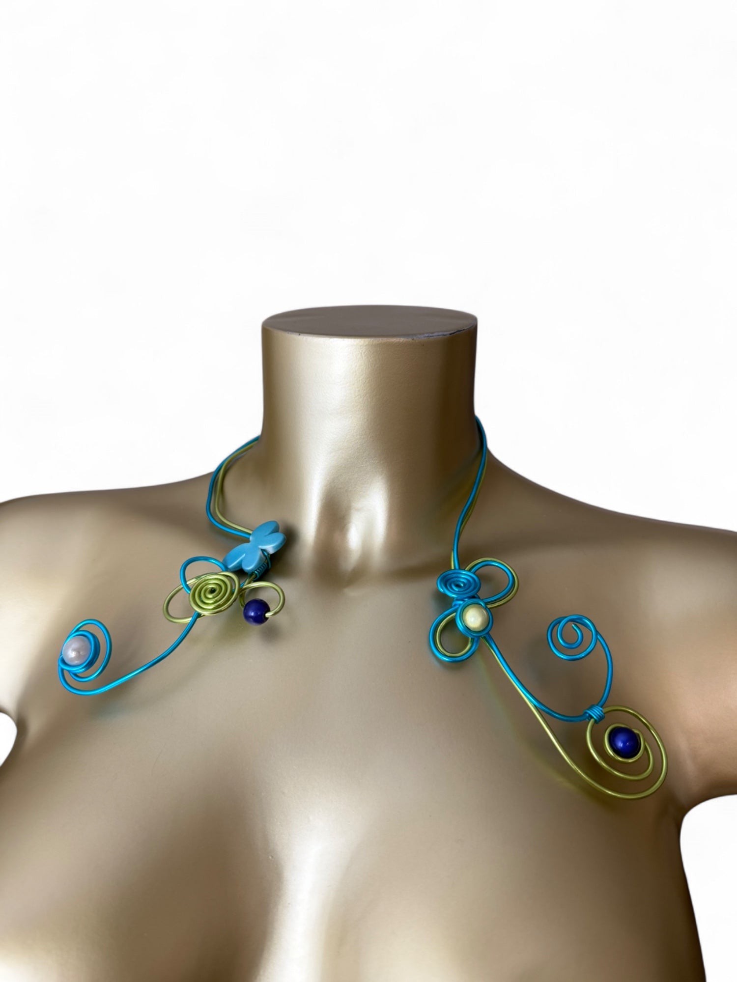 Rigid ajustable boho necklace + bracelet set