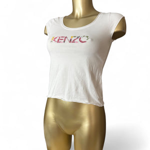 White cotton logo tee (S/M)
