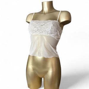 White mesh babydoll top (XS/S)