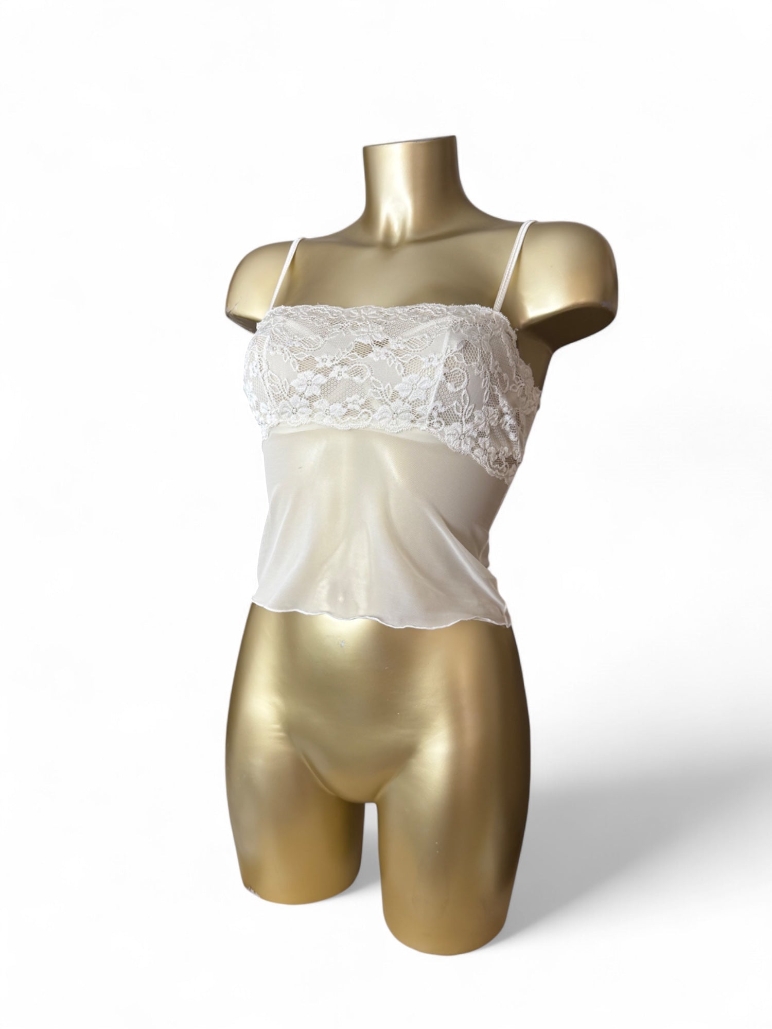 White mesh babydoll top (XS/S)