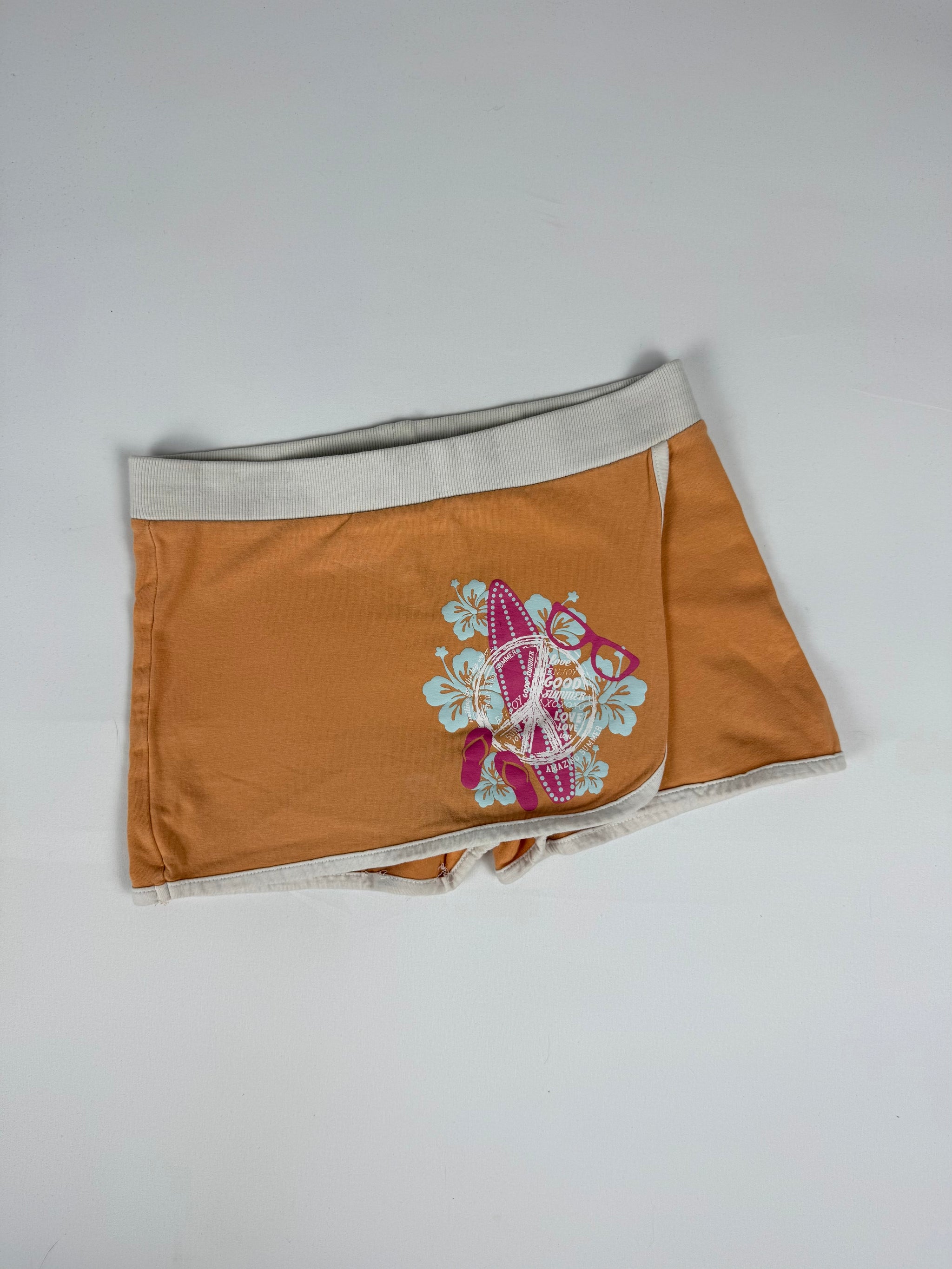 Orange graphic low rise mini skort (XS)