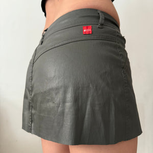 Khaki low rise mini office skirt (S)