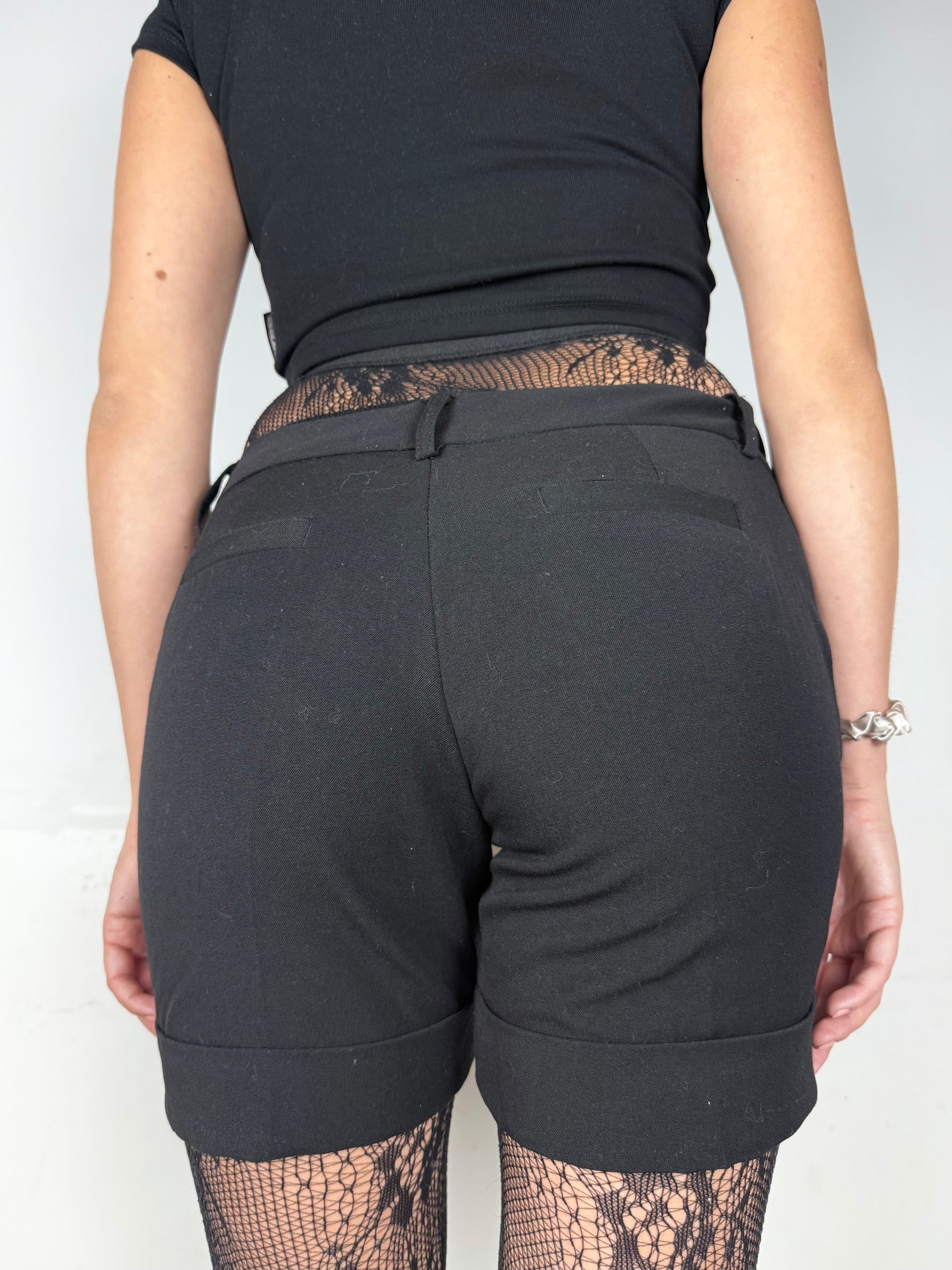 Black office low rise mini short (S)