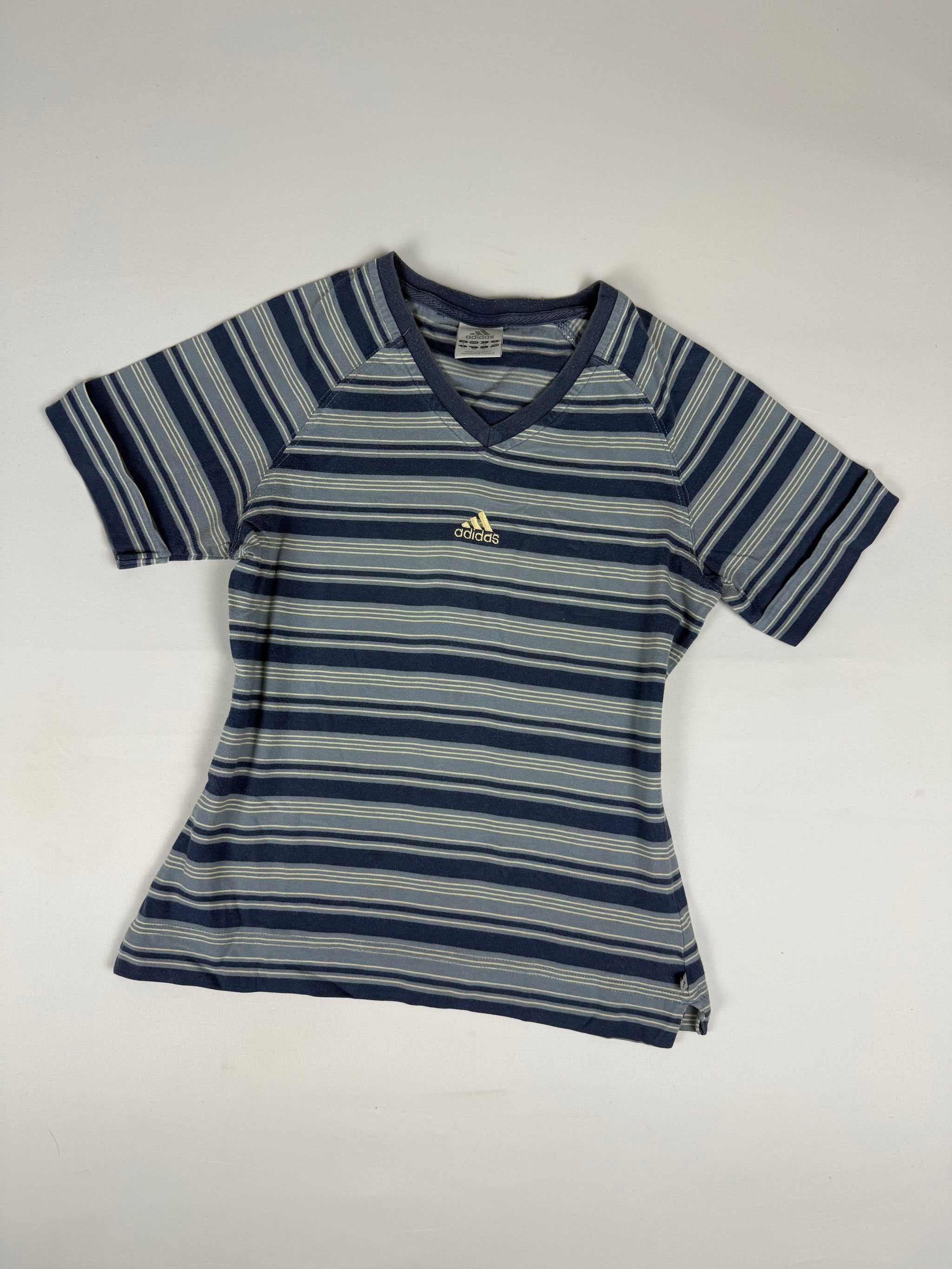 Blue striped cotton logo tee (S)