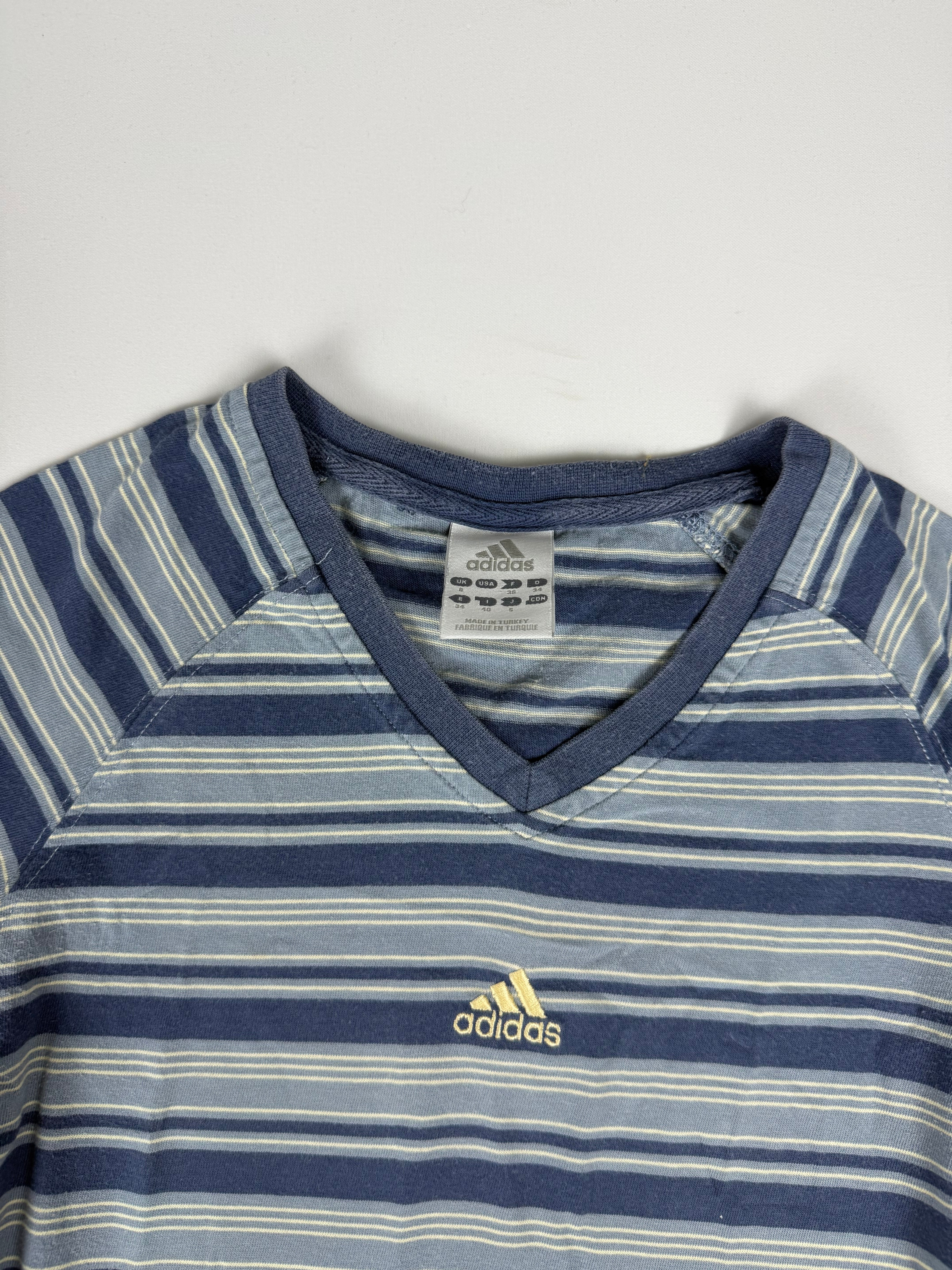 Blue striped cotton logo tee (S)