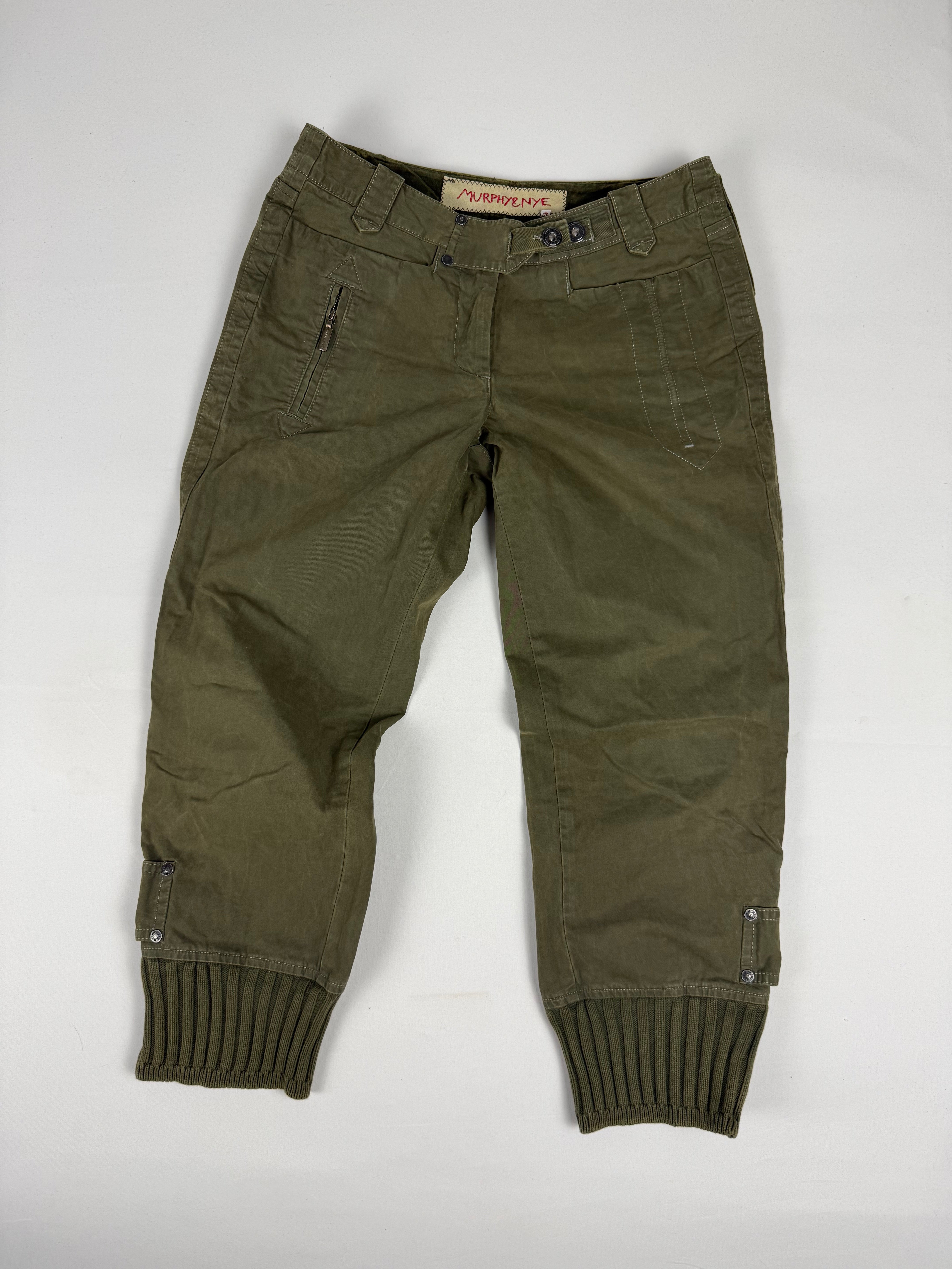 Khaki denim capri pants (S)