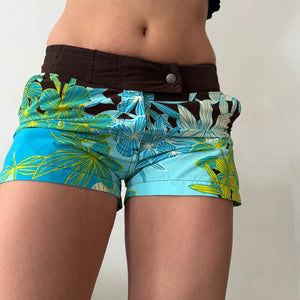 Beachwear floral print low rise mini short (S)