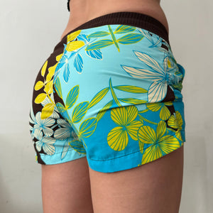 Beachwear floral print low rise mini short (S)