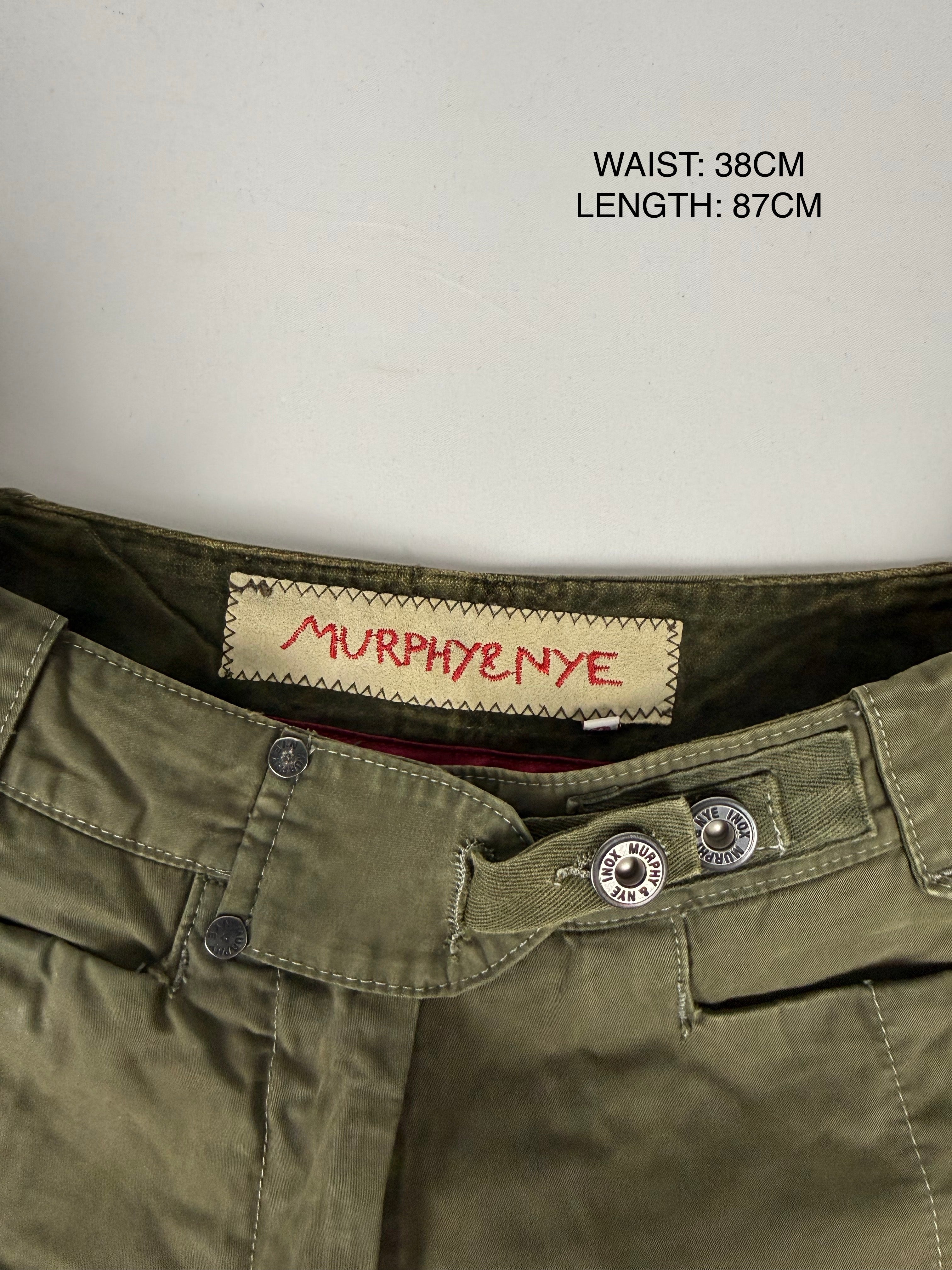 Khaki denim capri pants (S)