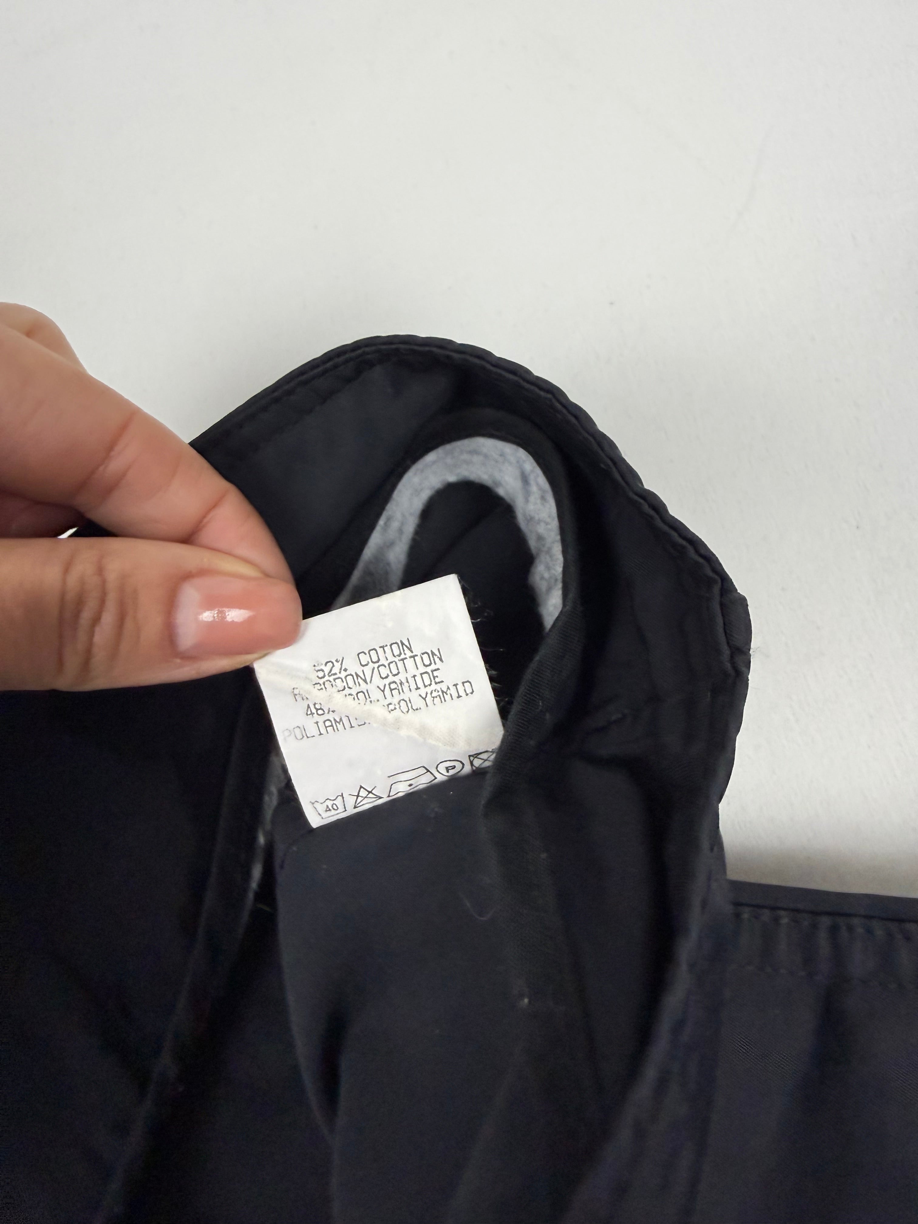 Pantalon droit taille basse en jean noir (XS)