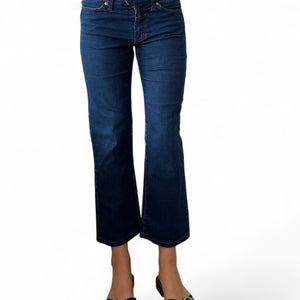 Blue denim low rise capri pants (S)