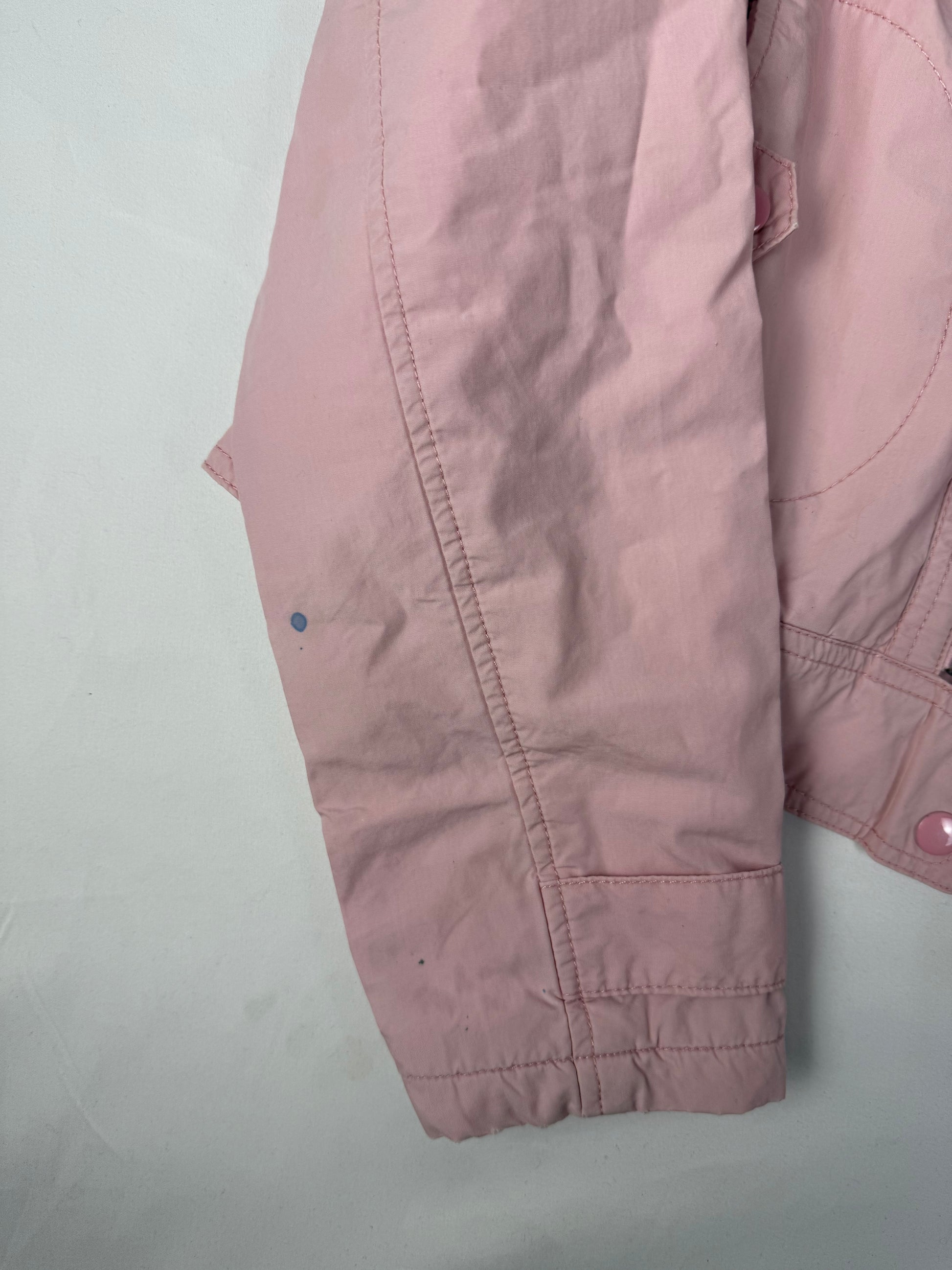 Baby pink zip up biker jacket (L)