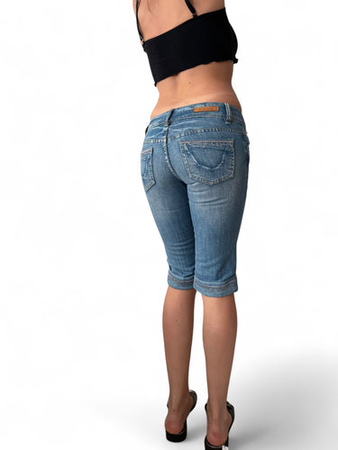 Blue denim low rise capri pants (XS/S)