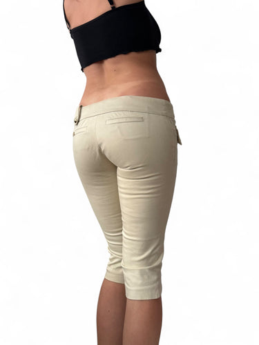 Beige low rise capri pants (XS)