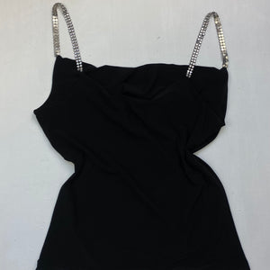 Black rhinestone straps cami top (S/M)