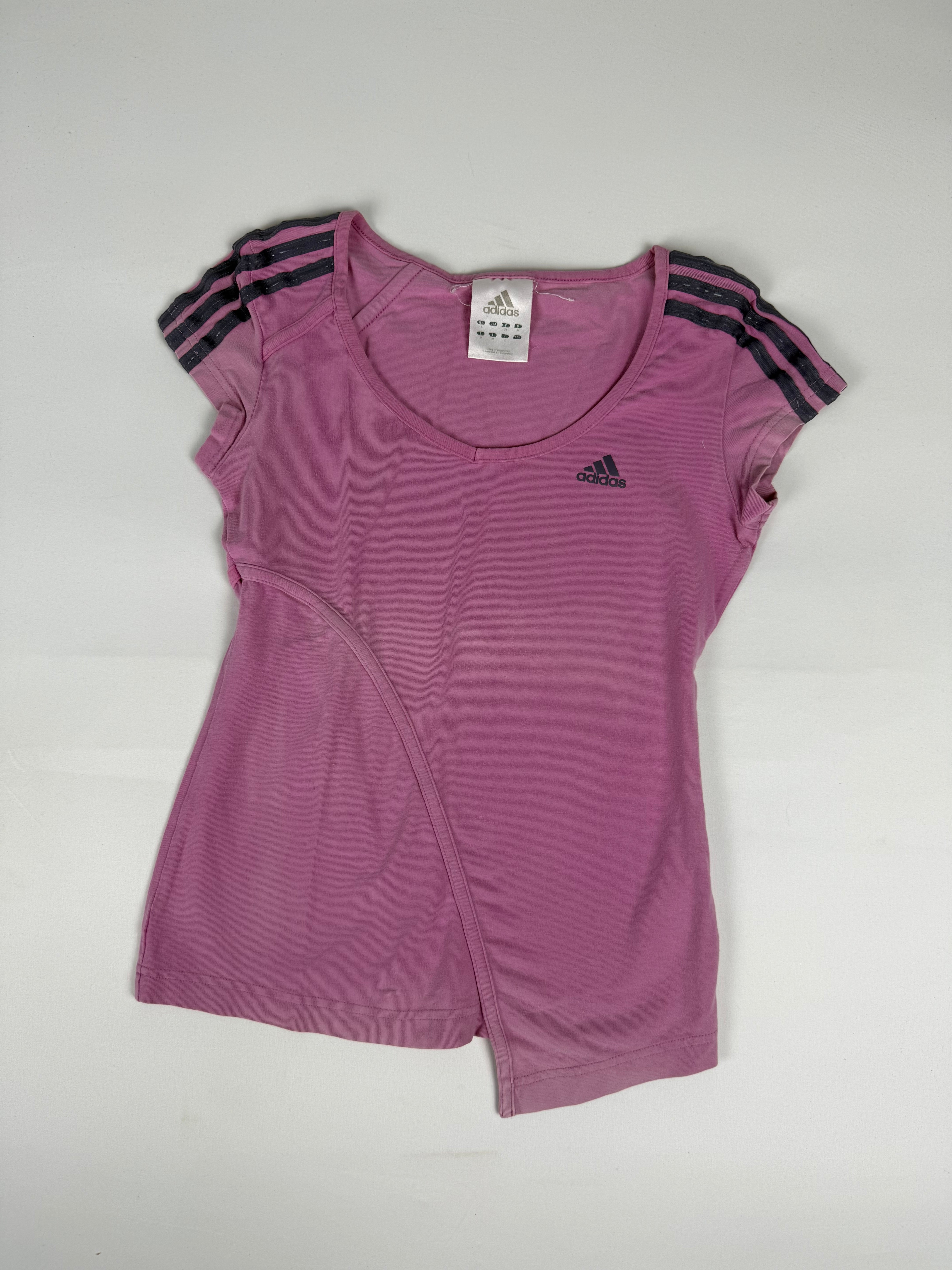 Pink asymmetric logo tee (S)