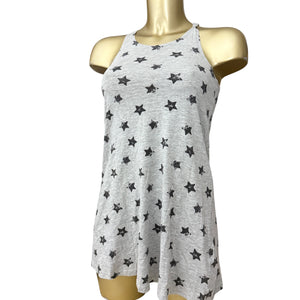 Grey stars print cotton mini dress (XS)