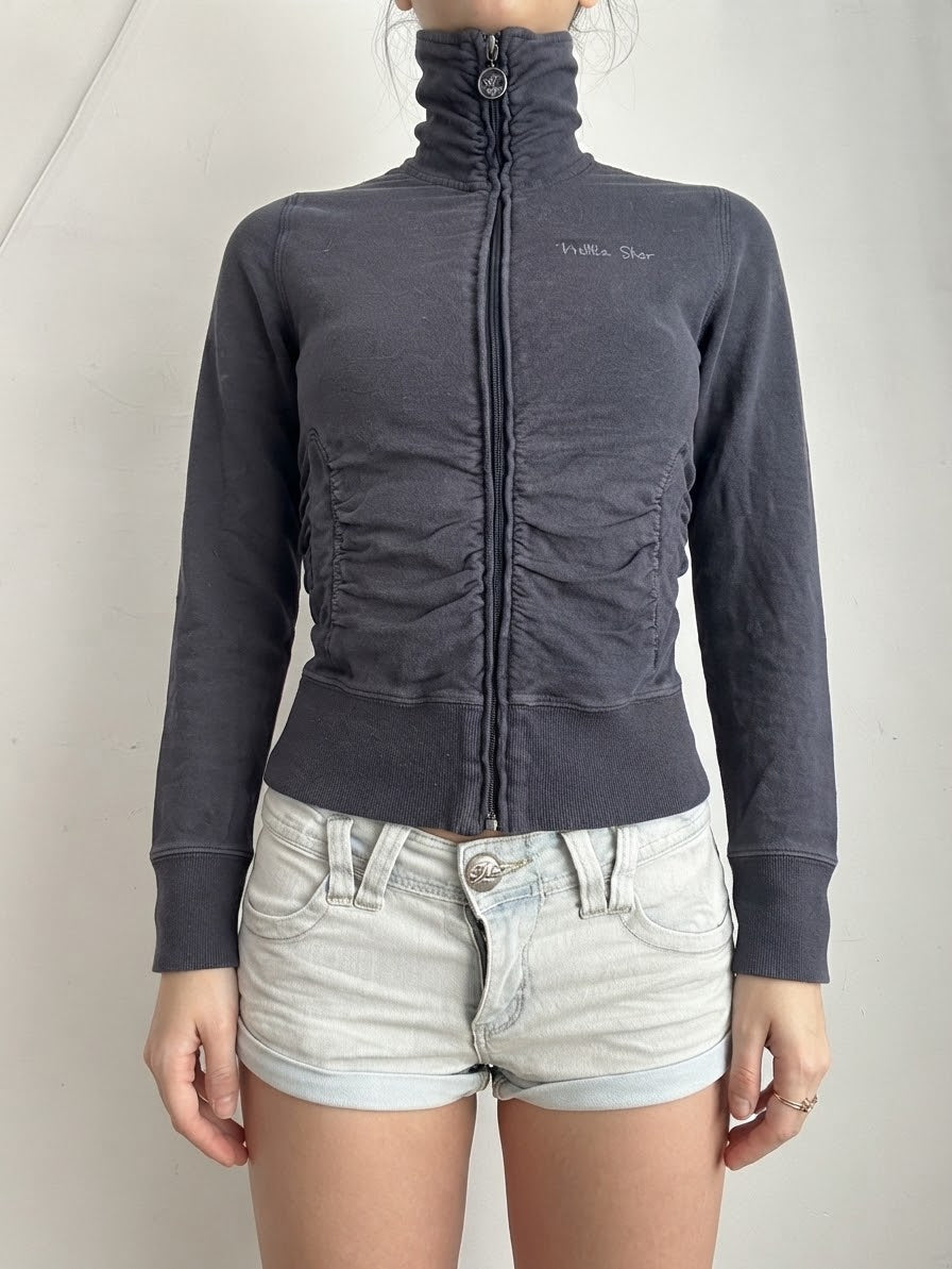 Veste courte zippée kaki (M)