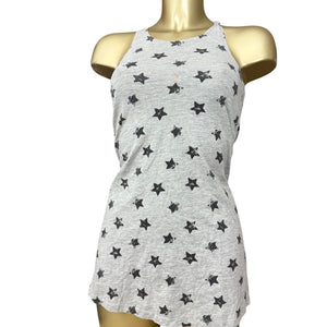 Grey stars print cotton mini dress (XS)