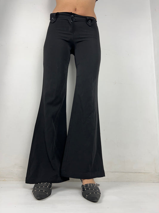 Black low rise bootcut office pants (S)