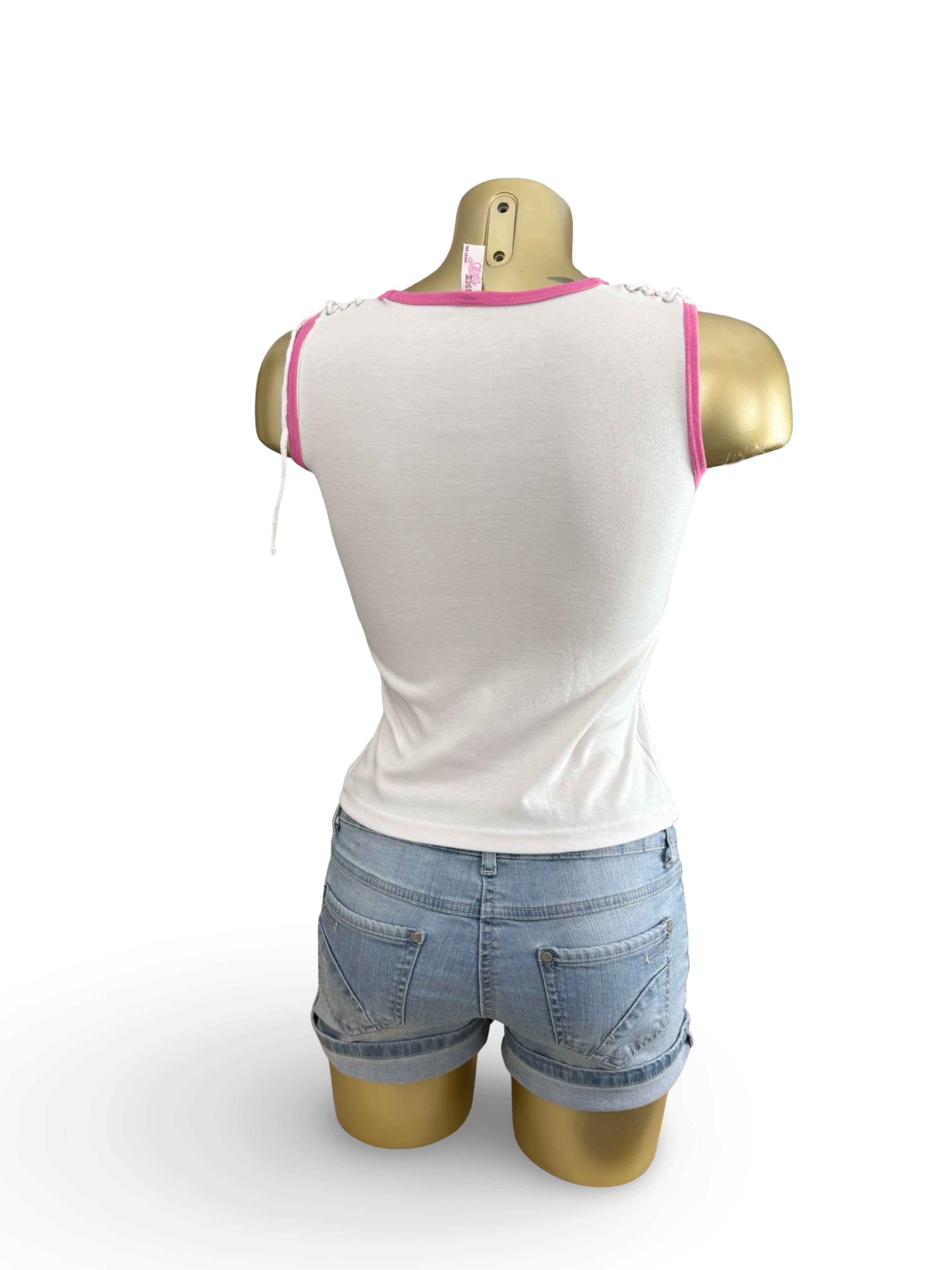 Baby pink graphic top (S)